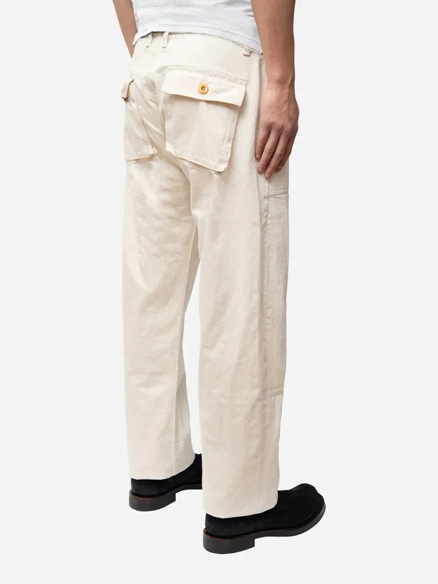 【3sixteen】Fatigue Pant Washed Natural HBT / 日本原棉白 人字紋布料 復刻陸軍直筒褲 sold by Blue Beach Denim product image thumbnail 3
