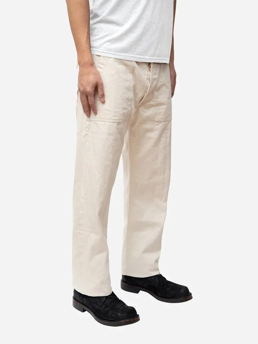 【3sixteen】Fatigue Pant Washed Natural HBT / 日本原棉白 人字紋布料 復刻陸軍直筒褲 sold by Blue Beach Denim product image thumbnail 2