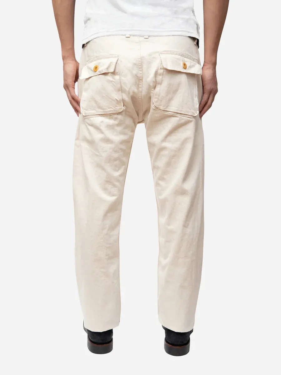 【3sixteen】Fatigue Pant Washed Natural HBT / 日本原棉白 人字紋布料 復刻陸軍直筒褲 sold by Blue Beach Denim product image thumbnail 4
