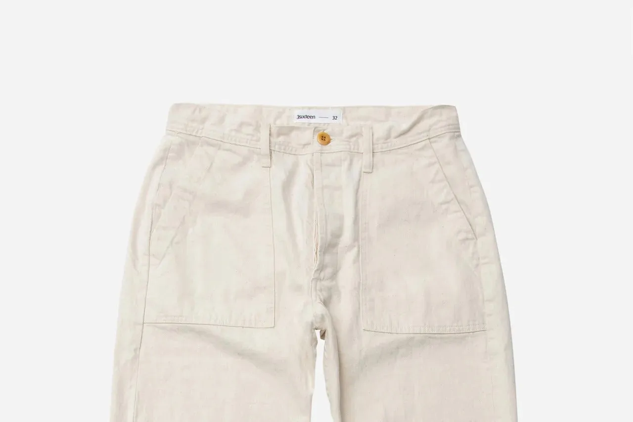 【3sixteen】Fatigue Pant Washed Natural HBT / 日本原棉白 人字紋布料 復刻陸軍直筒褲 sold by Blue Beach Denim product image thumbnail 5