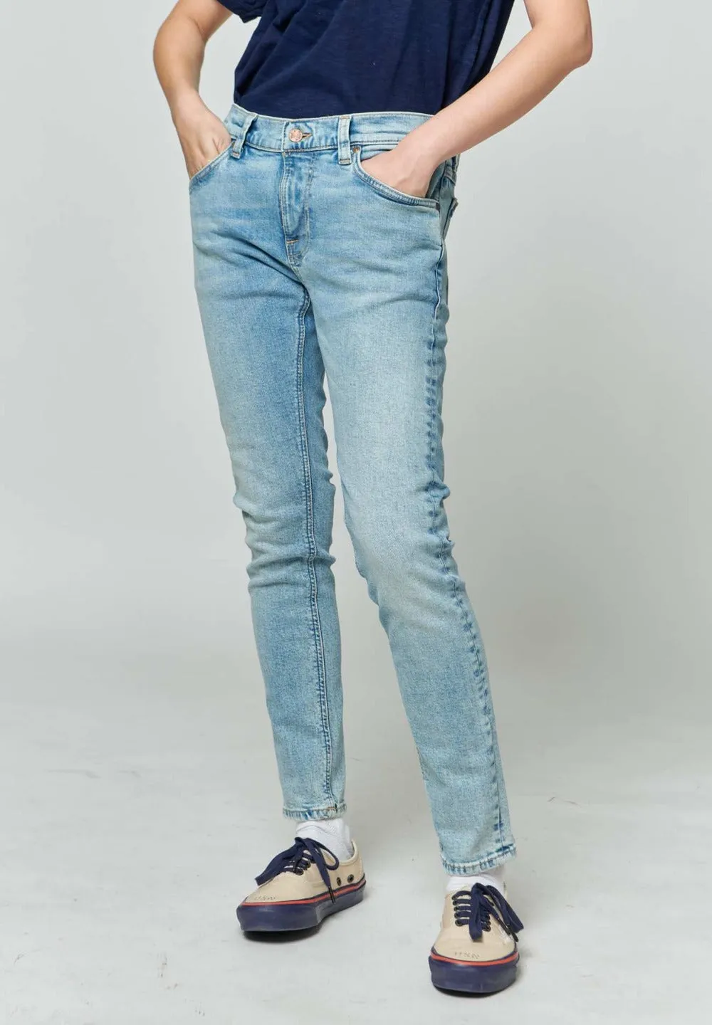 【Nudie Jeans】Tight Terry Light Sky 14.5oz 超彈性窄版低腰緊身褲 sold by Blue Beach Denim product image thumbnail 2