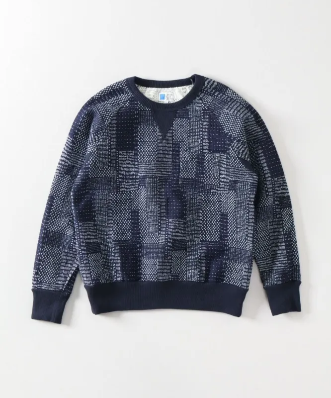 【Japan Blue Jeans】SASHIKO SWEATSHIRT / 藍染緹花 刺子拼接衛衣 made by Japan Blue Jeans