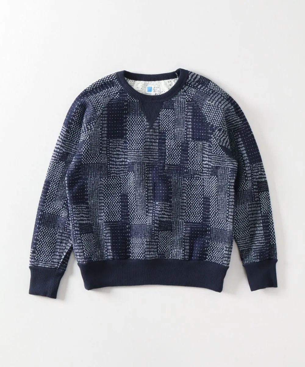【Japan Blue Jeans】SASHIKO SWEATSHIRT / 藍染緹花 刺子拼接衛衣 sold by Blue Beach Denim