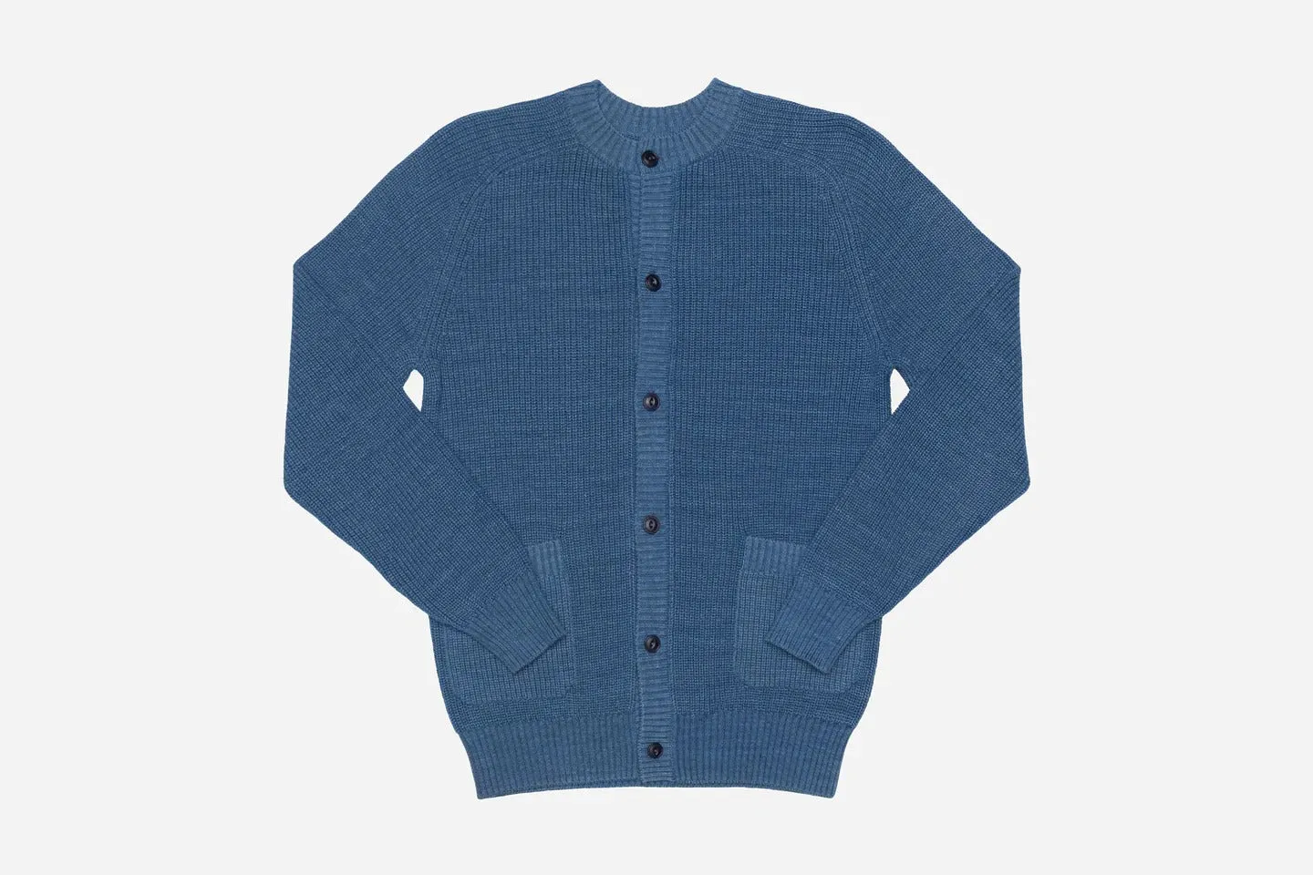 【3sixteen】義大利藍染匹馬棉 開襟毛衣/Crewneck Cardigan Indigo sold by Blue Beach Denim