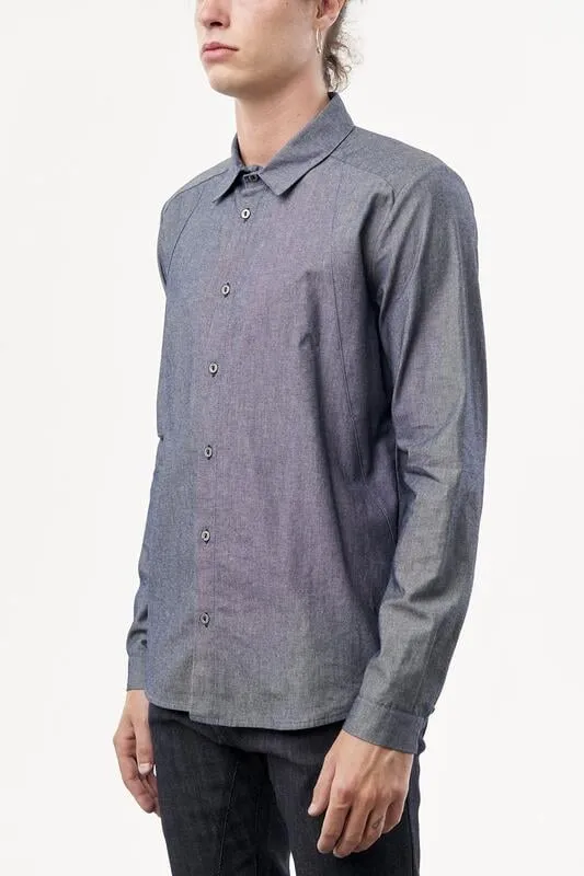【HELLEQUINO】 Chambray Everyday Shirt 4.5oz / 特殊剪裁 藍染 義大利水手布 襯衫 sold by Blue Beach Denim