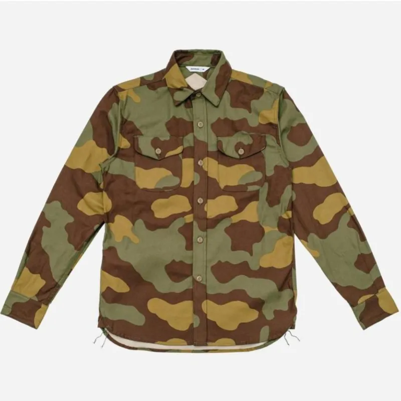 【3sixteen】CPO Shirt - Back Satin Camo / 軍風沙丁布料 獵鴨迷彩 襯衫 sold by Blue Beach Denim