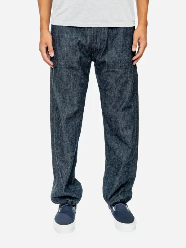 【3sixteen】Cinch Fatigue Pant Indigo/White 5x5 Denim / 美製 5X5 訂製丹寧 軍裝工作褲 sold by Blue Beach Denim