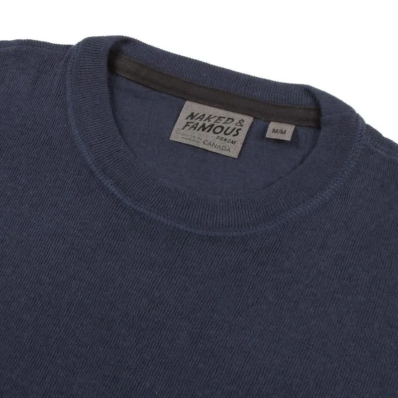 【Naked and Famous】Slim Crew Vintage Doubleface / 復古織布機 長袖 海藍 sold by Blue Beach Denim product image thumbnail 2