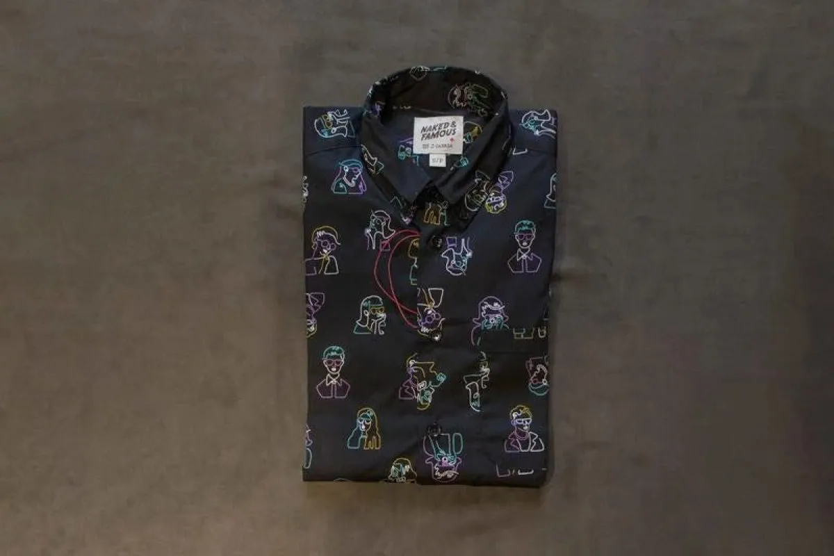 【Naked and Famous】Easy Shirt - Neon People / 霓虹燈人像襯衫 sold by Blue Beach Denim