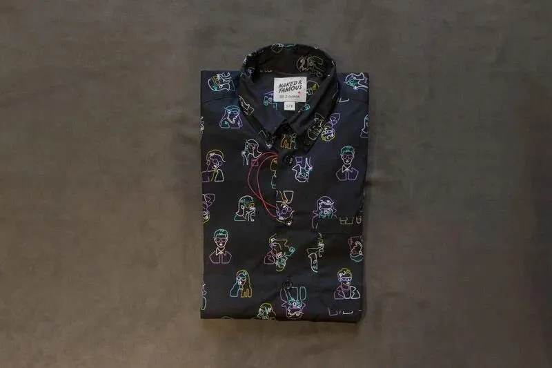 【Naked and Famous】Easy Shirt - Neon People / 霓虹燈人像襯衫 sold by Blue Beach Denim