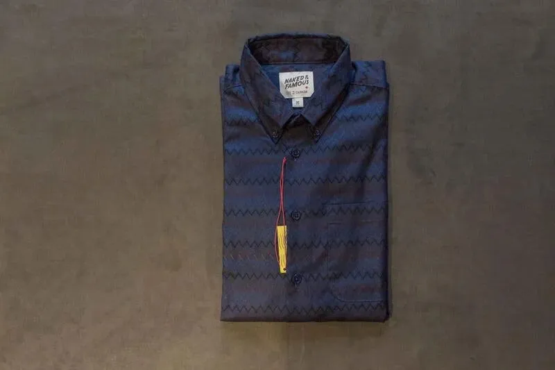 【Naked and Famous】Easy Shirt -Zigzag / 之字特殊布紋襯衫 sold by Blue Beach Denim