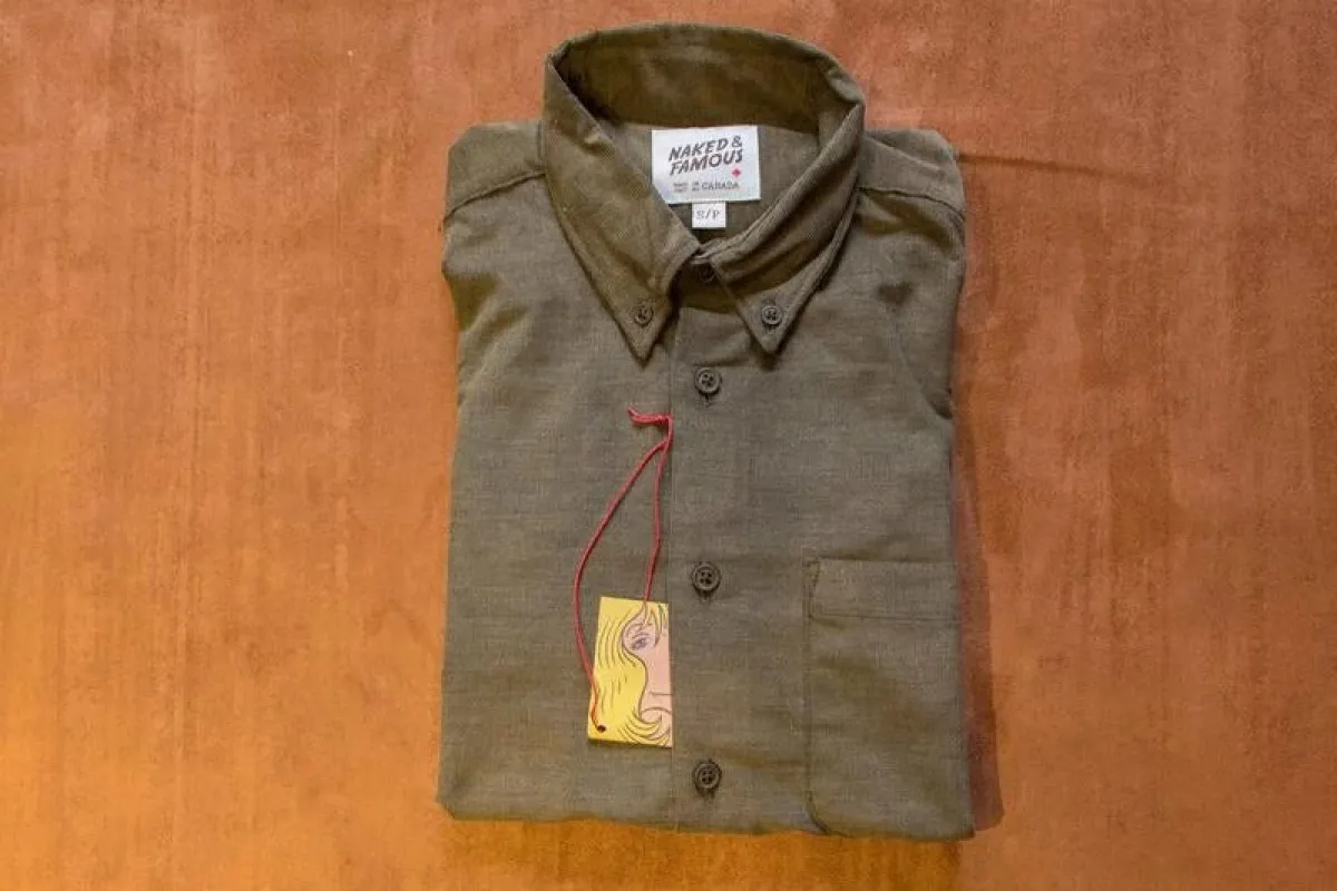 【Naked and Famous】Easy Shirt- Yarn Dyed Corduroy-Khaki Green / 纖維染燈芯絨襯衫 sold by Blue Beach Denim