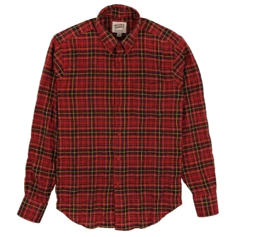 【Naked and Famous】Easy Shirt -Folk Flannel / 魚骨紋透氣襯衫 sold by Blue Beach Denim