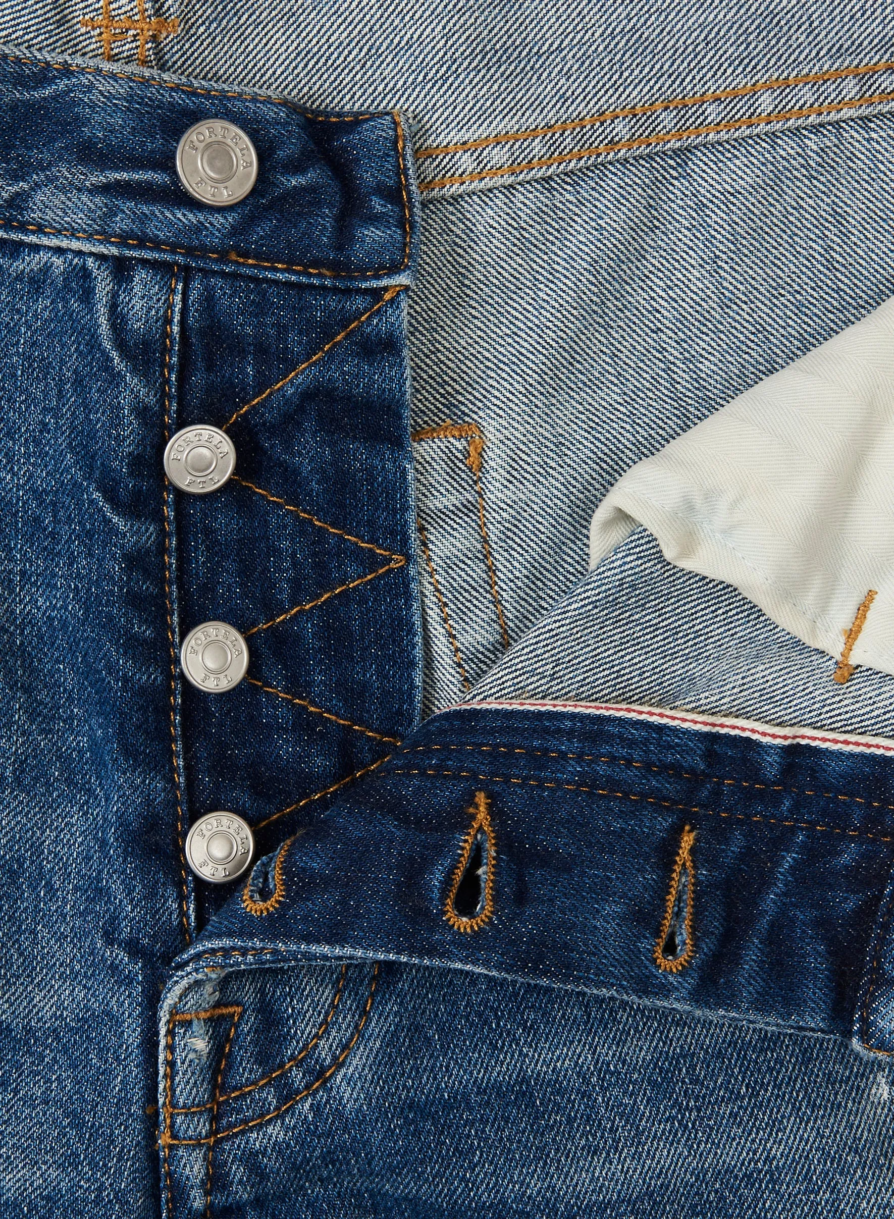 【Fortela】JOHN 965 D400/50's大E復刻款 限量潑漆淺刷色 修身直筒褲 sold by Blue Beach Denim product image thumbnail 4