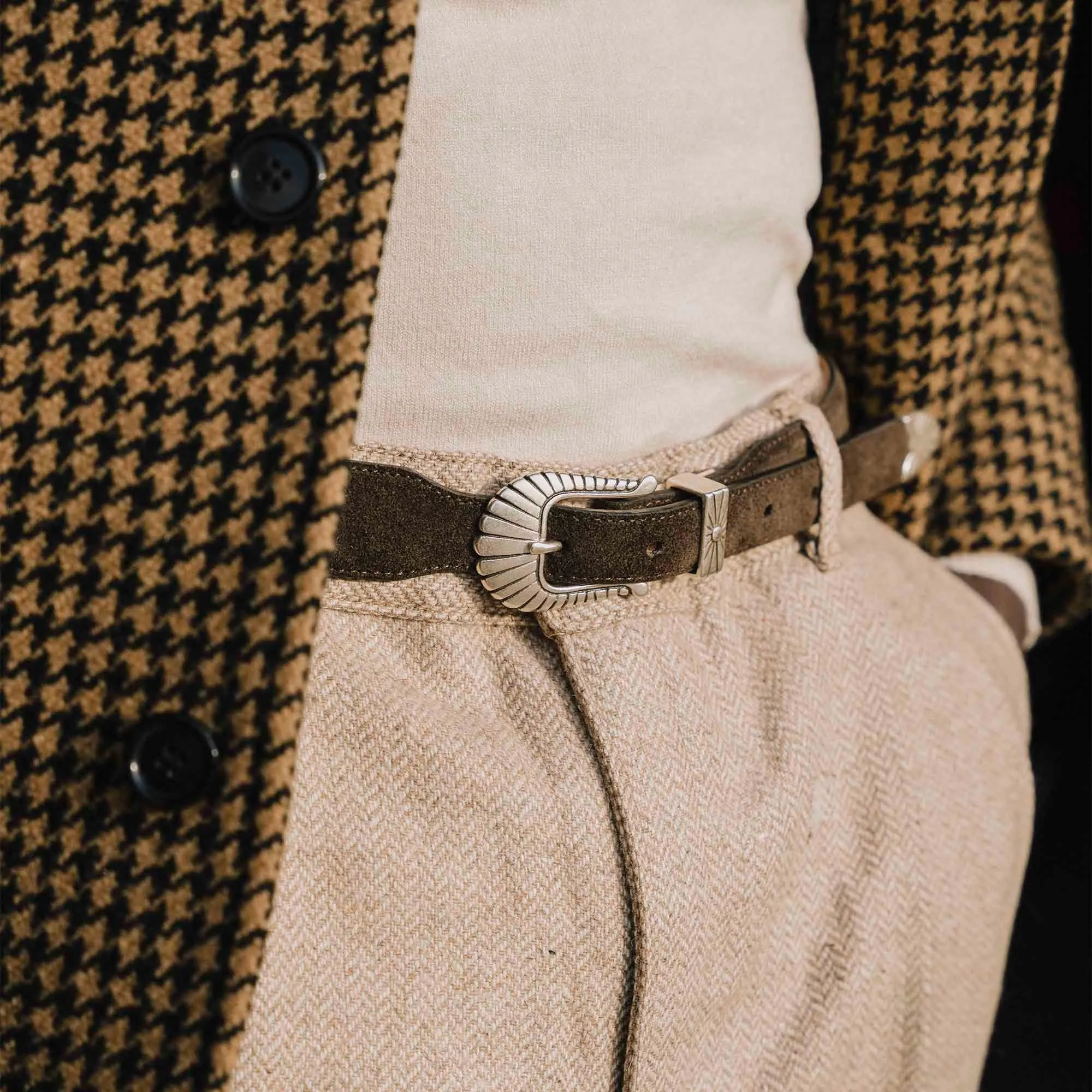 【Shangri-La Heritage】“Wild Star” Suede Western Belt 干邑色義大利麂皮西部皮帶 sold by Blue Beach Denim product image thumbnail 2