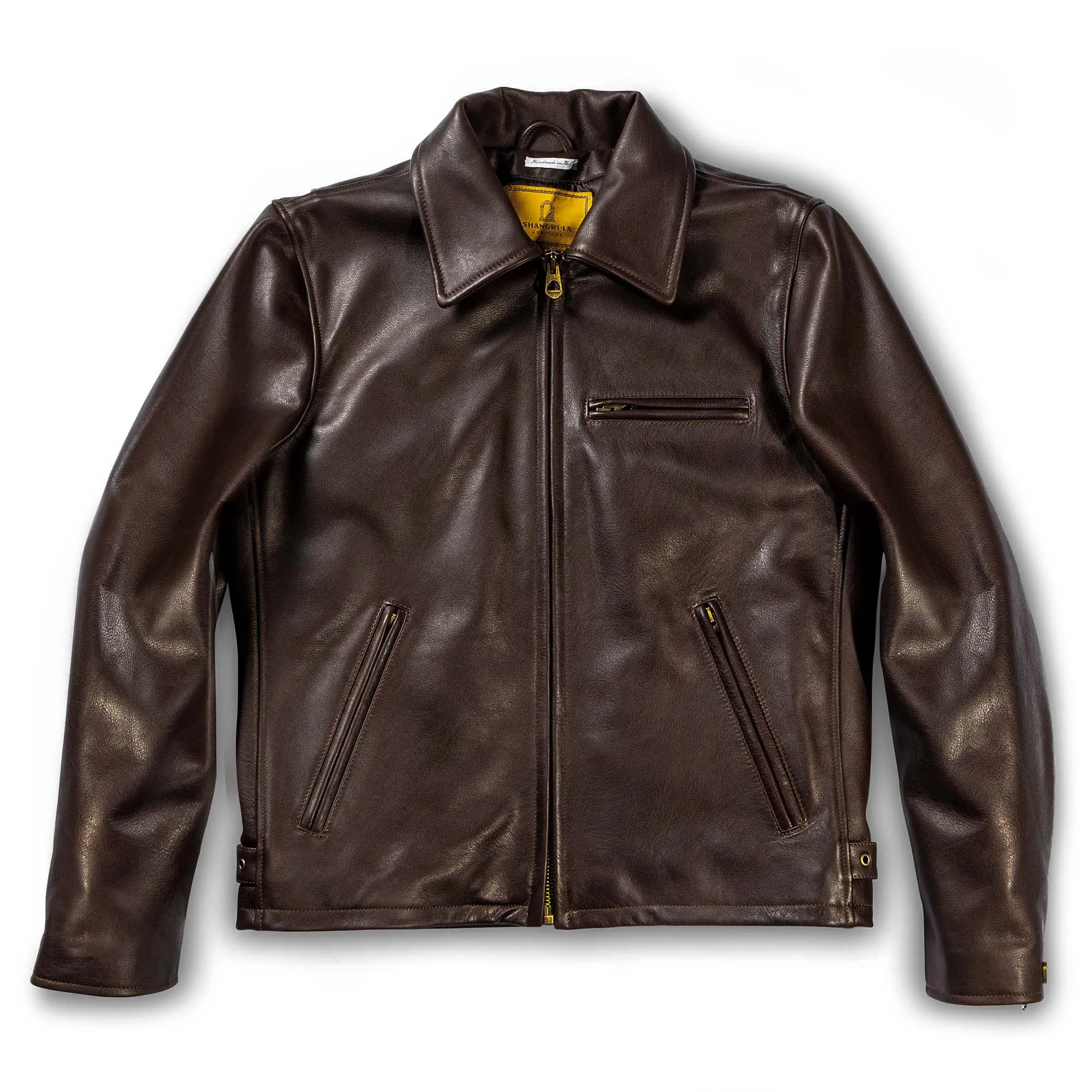 【Shangri-La Heritage】Varenne Brown Leather Jacket 40年代經典咖啡色茶芯皮衣 sold by Blue Beach Denim