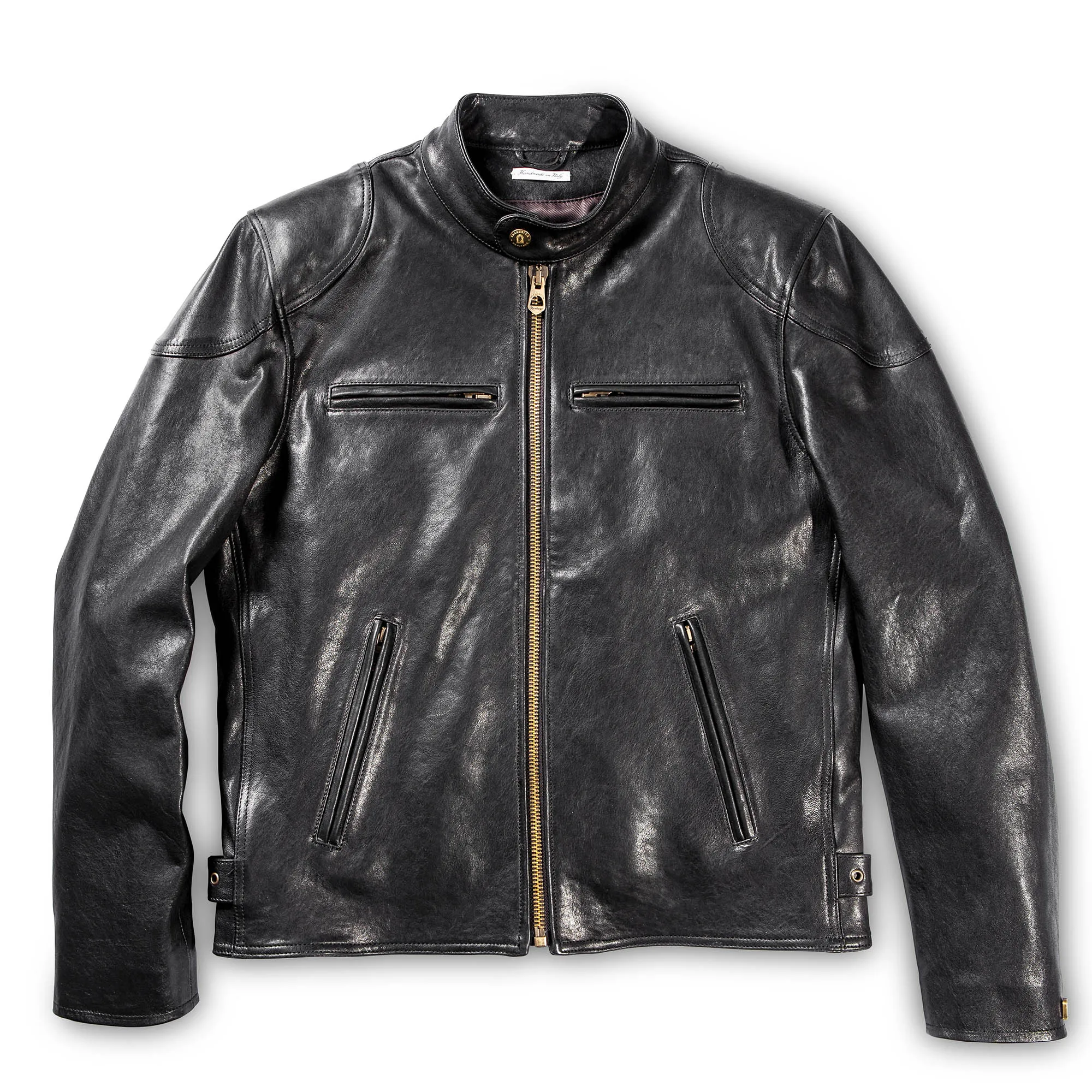 【Shangri-La Heritage】Café Racer Black Leather Jacket 黑色小羊皮騎士皮衣 sold by Blue Beach Denim