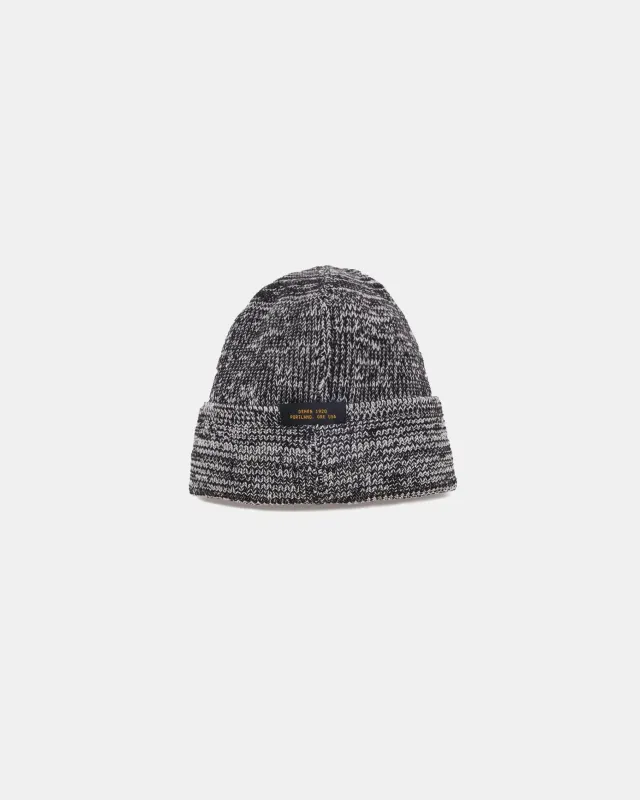 【Dehen 1920】Wool Knit Watch Cap - Black / Natural Mix / 羊毛針織帽 sold by Blue Beach Denim