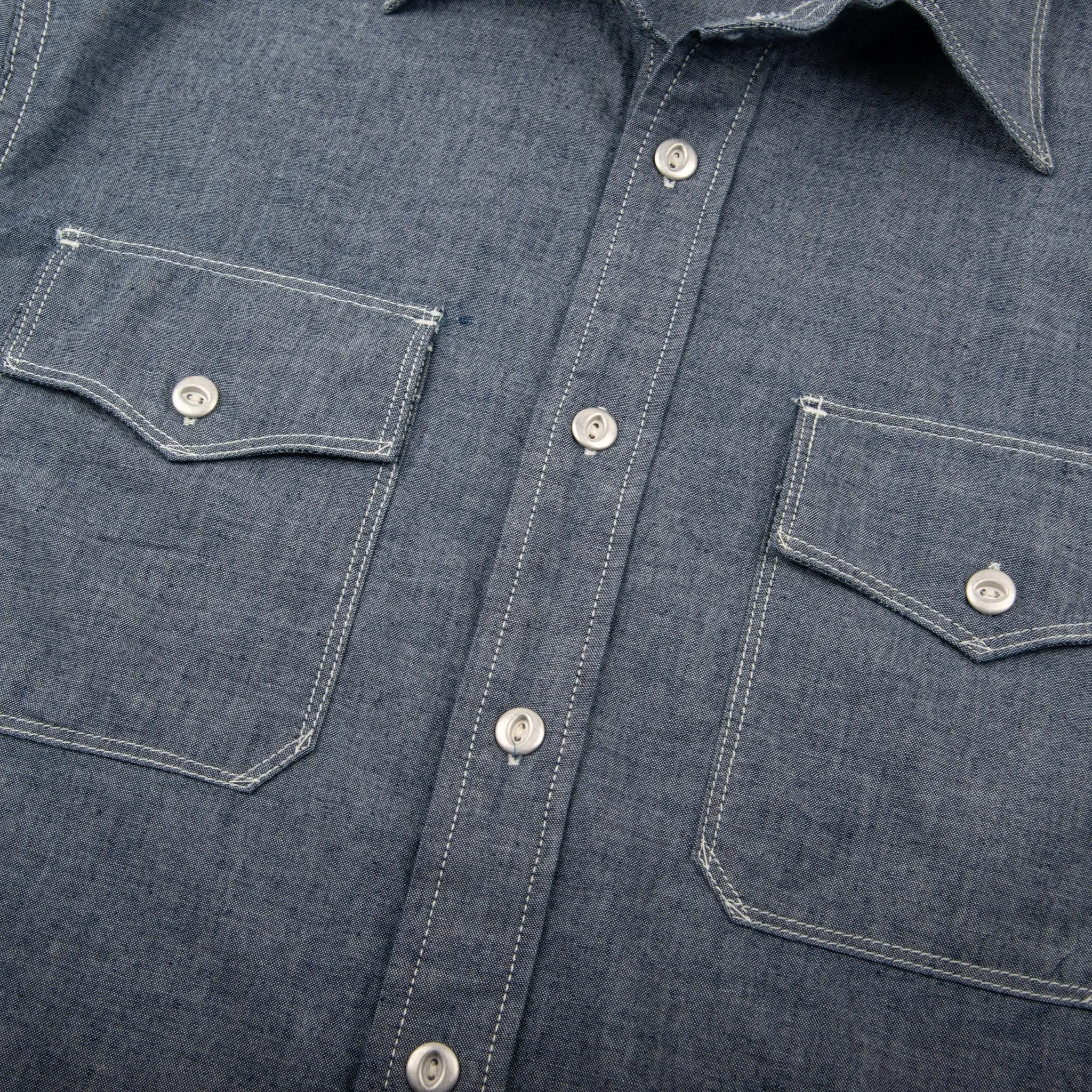 【Freenote】Scout S/S Grey Chambray/灰色 赤耳水手布 短袖工裝襯衫 sold by Blue Beach Denim product image thumbnail 3