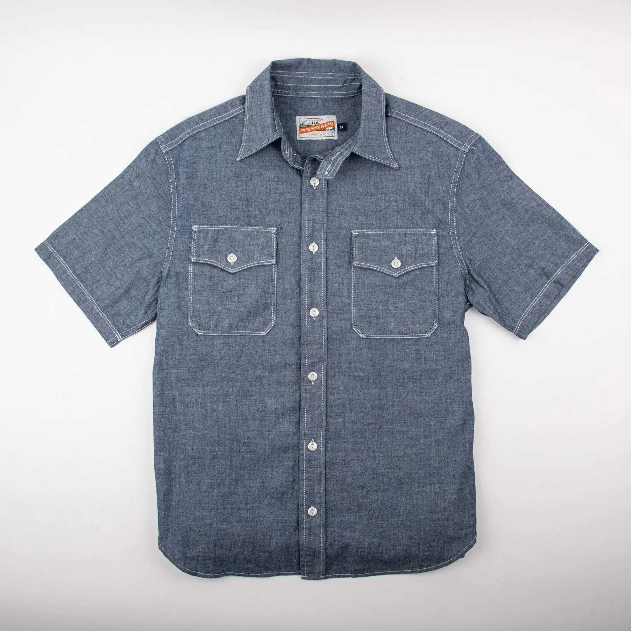 【Freenote】Scout S/S Grey Chambray/灰色 赤耳水手布 短袖工裝襯衫 sold by Blue Beach Denim