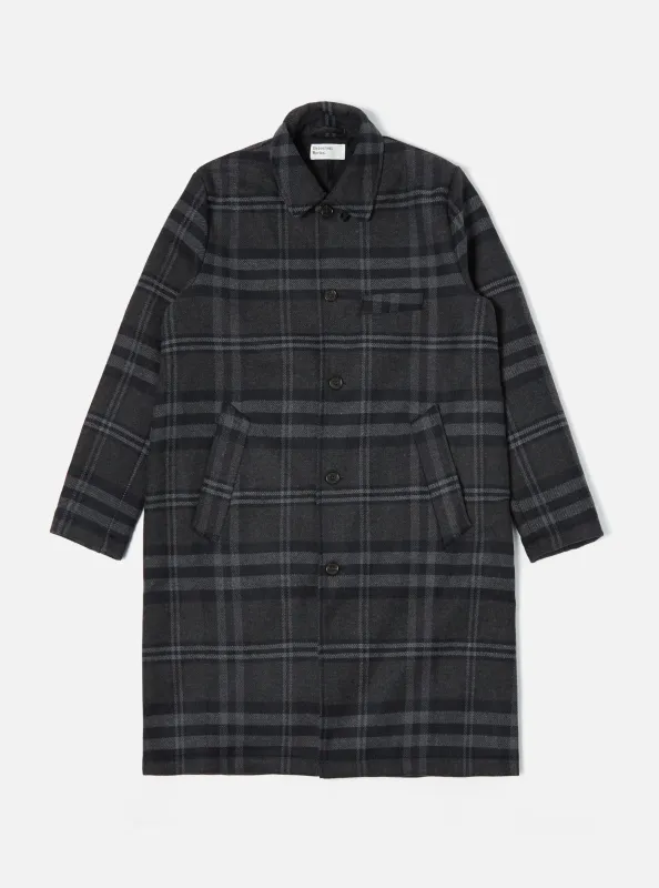 【Universal Works】Swing Overcoat In Grey Daytona 義大利厚挺羊毛混紡大衣 made by Universal Works