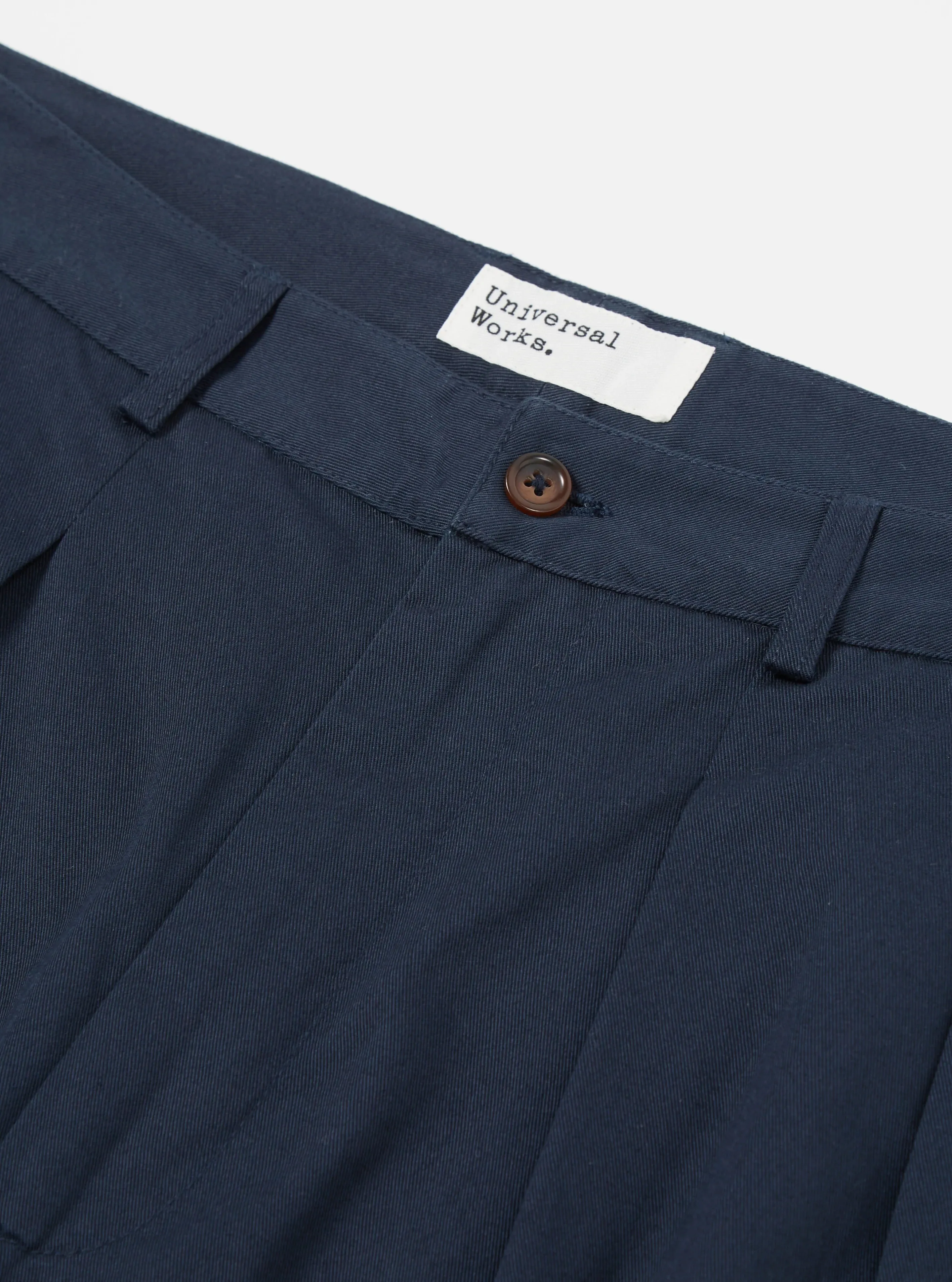 【Universal Works】Double Pleat Pant In Navy Twill/寬鬆直筒 海軍藍雙摺斜紋休閒褲 sold by Blue Beach Denim product image thumbnail 3