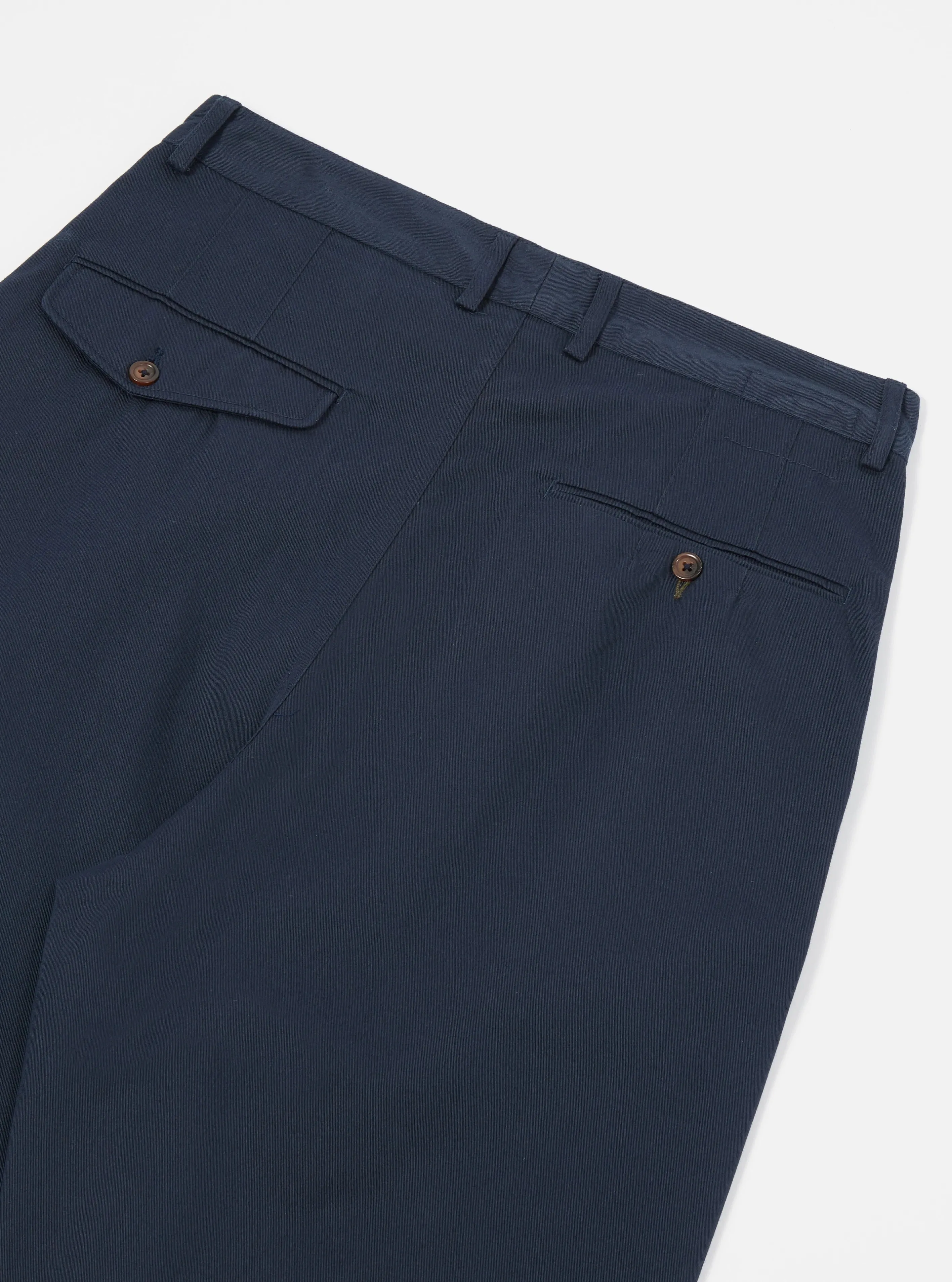 【Universal Works】Double Pleat Pant In Navy Twill/寬鬆直筒 海軍藍雙摺斜紋休閒褲 sold by Blue Beach Denim product image thumbnail 5