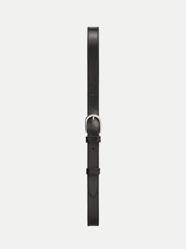 【Nudie Jeans】Handsome Belt Classic Black ／ 植鞣革窄版皮帶 sold by Blue Beach Denim