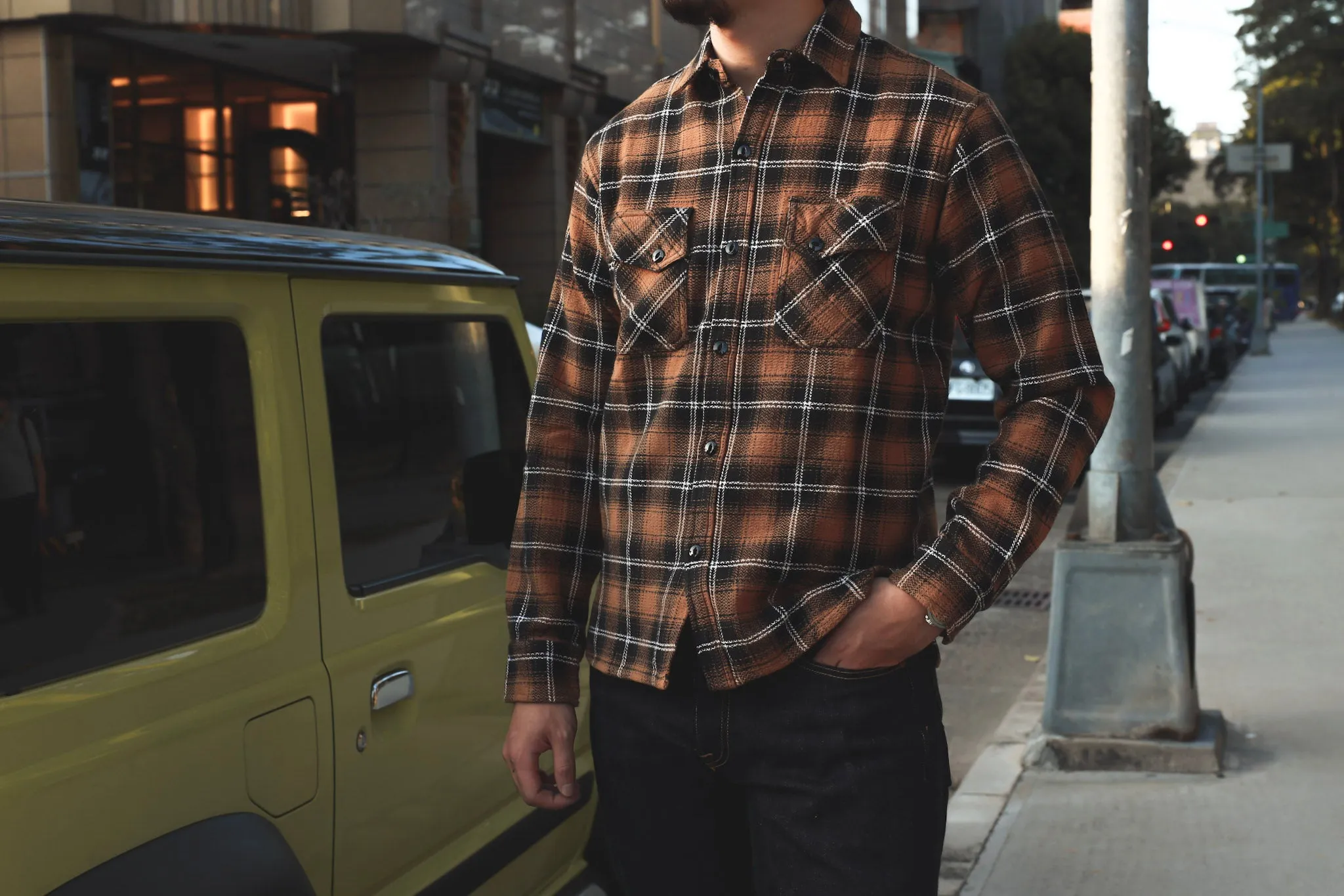 【3sixteen】Crosscut Flannel - Sienna Check / 特殊剪裁法蘭絨襯衫 赭色 sold by Blue Beach Denim product image thumbnail 2