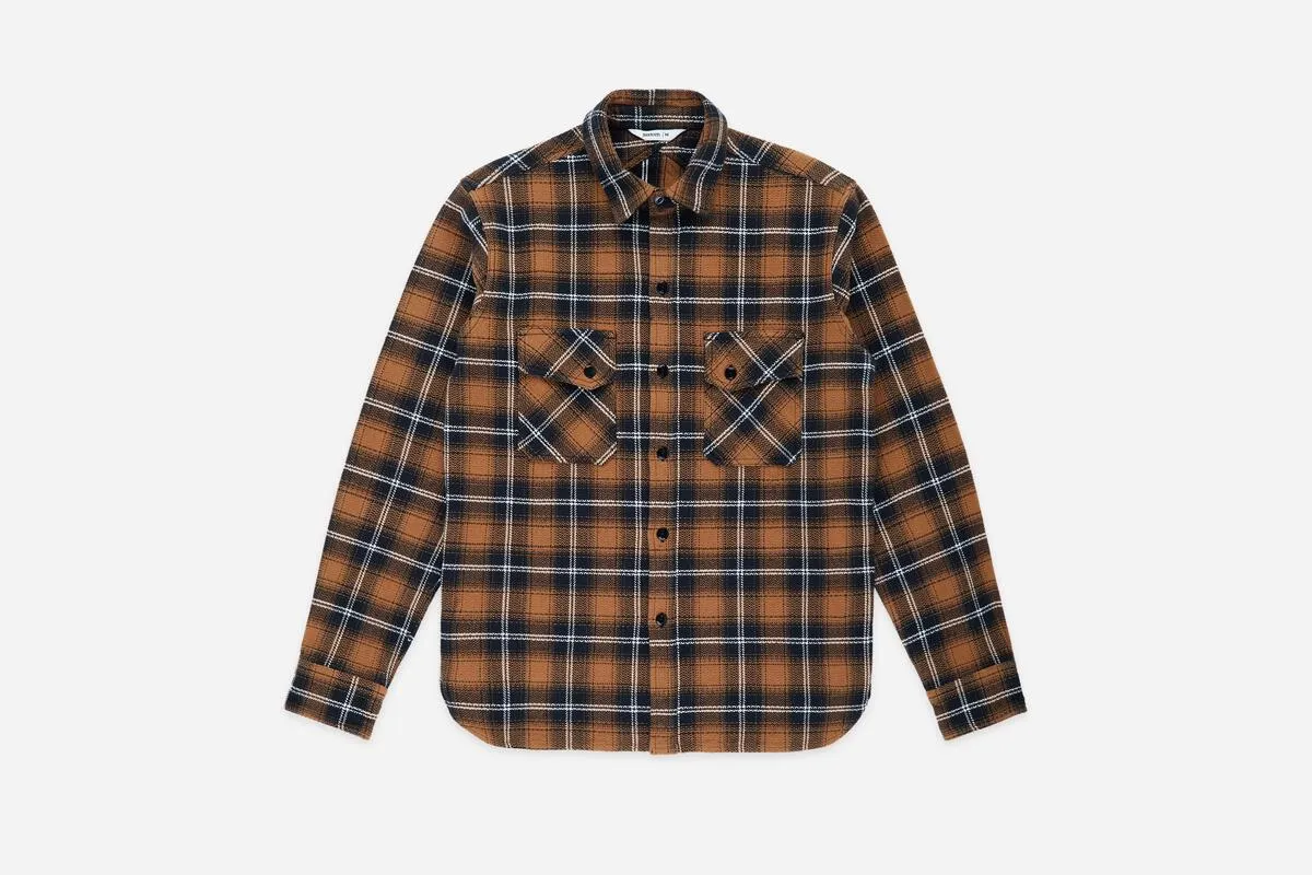 【3sixteen】Crosscut Flannel - Sienna Check / 特殊剪裁法蘭絨襯衫 赭色 sold by Blue Beach Denim