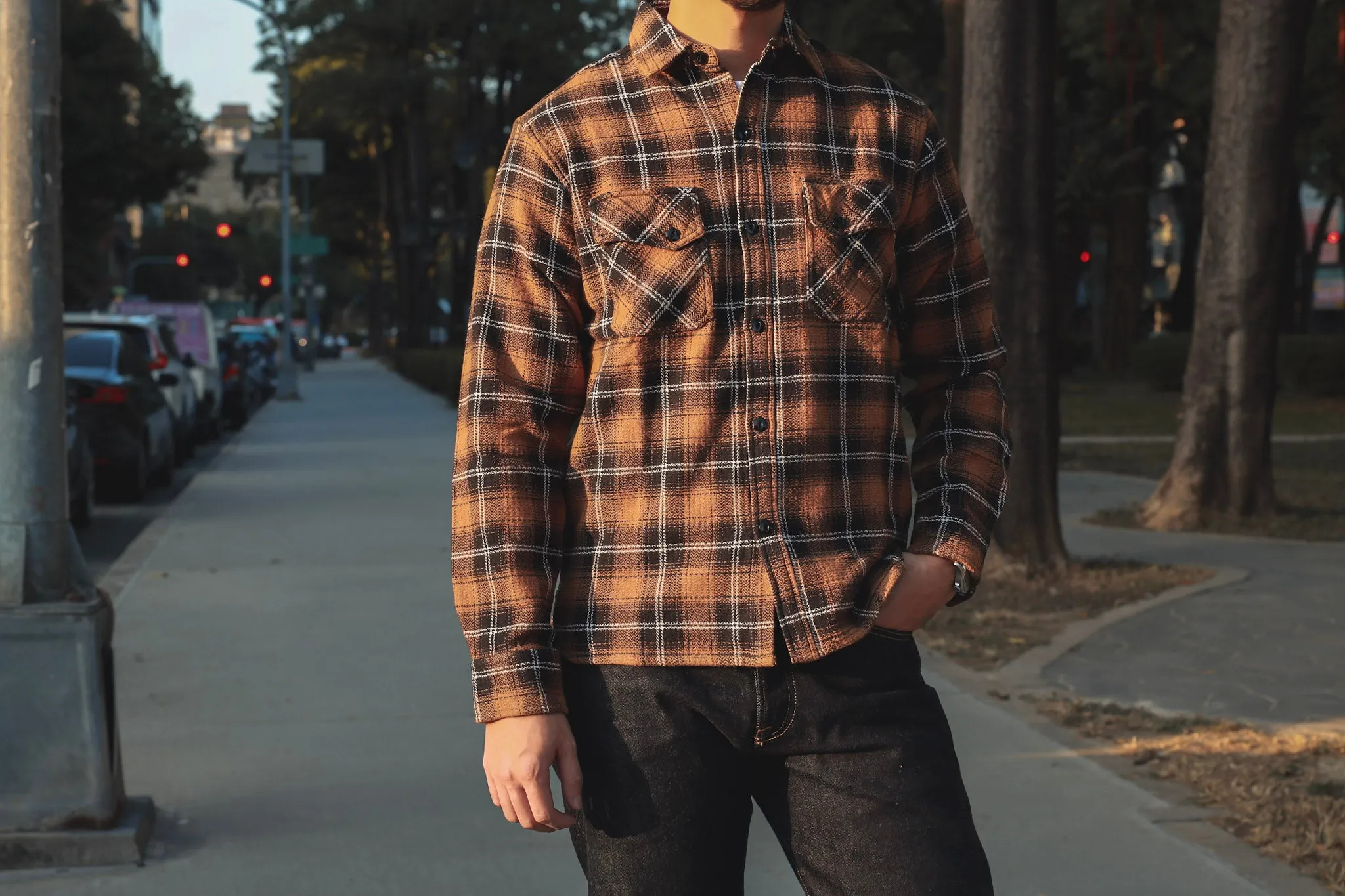 【3sixteen】Crosscut Flannel - Sienna Check / 特殊剪裁法蘭絨襯衫 赭色 sold by Blue Beach Denim product image thumbnail 5