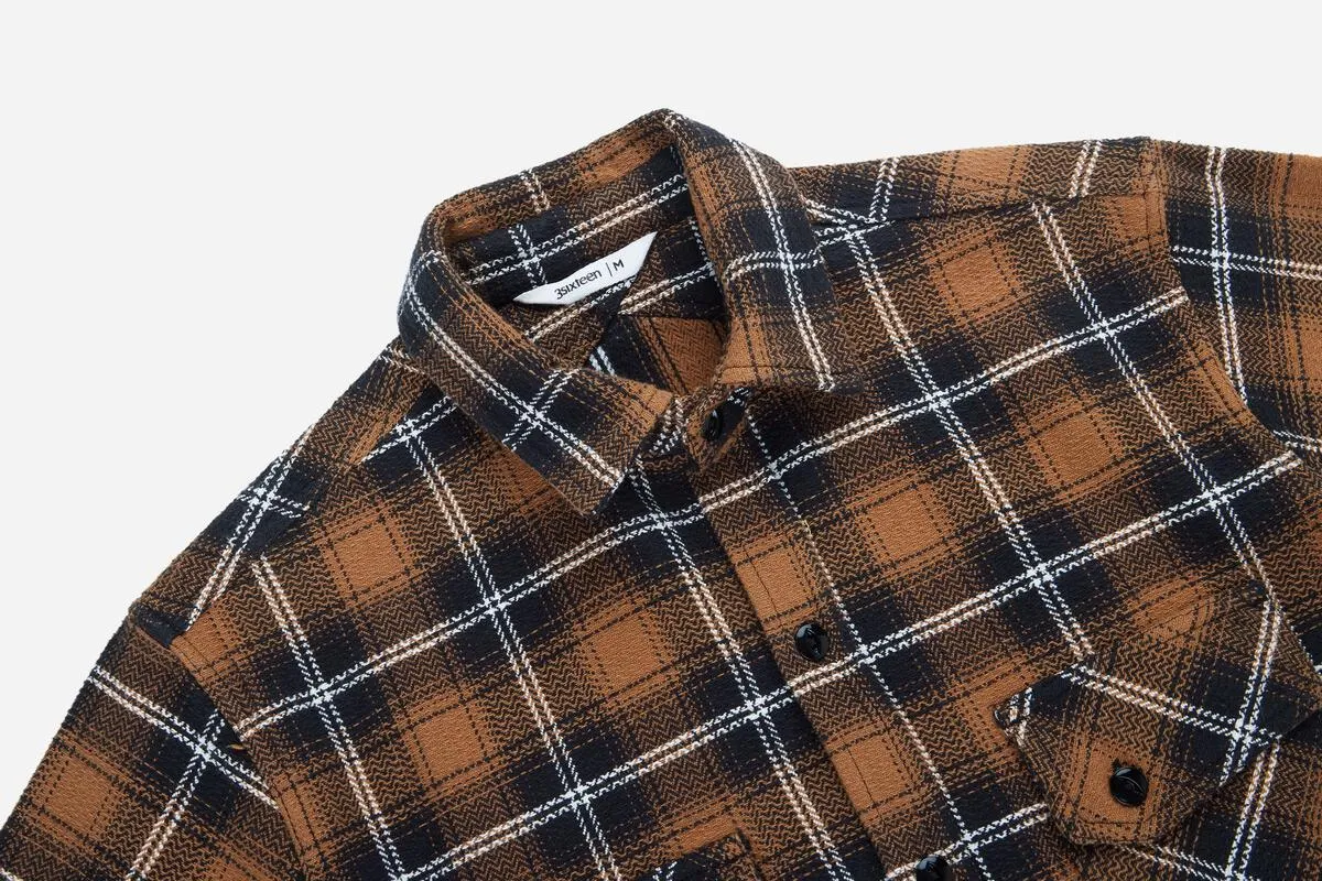 【3sixteen】Crosscut Flannel - Sienna Check / 特殊剪裁法蘭絨襯衫 赭色 sold by Blue Beach Denim product image thumbnail 3