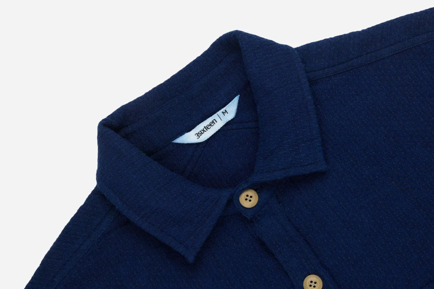 【3sixteen】CPO Shirt Indigo Sashiko / 海軍襯衫 藍染刺子 sold by Blue Beach Denim product image thumbnail 2