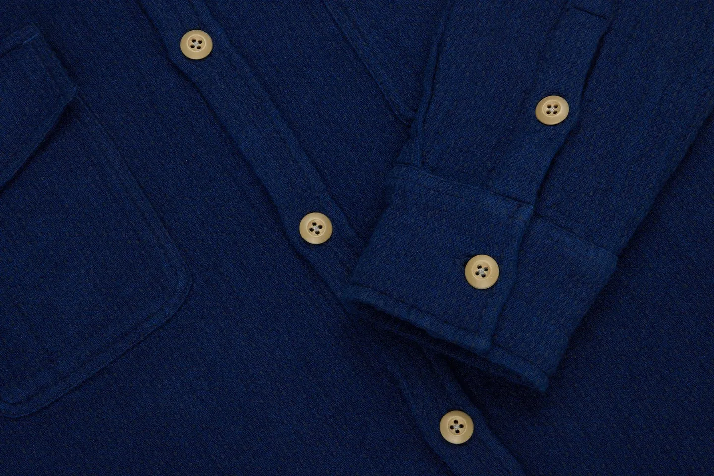 【3sixteen】CPO Shirt Indigo Sashiko / 海軍襯衫 藍染刺子 sold by Blue Beach Denim product image thumbnail 3