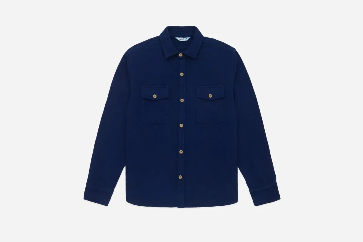 【3sixteen】CPO Shirt Indigo Sashiko / 海軍襯衫 藍染刺子 sold by Blue Beach Denim
