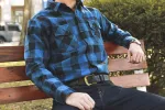 【3sixteen】Crosscut Flannel - Indigo Buffalo Plaid / 特殊剪裁厚磅法蘭絨襯衫 藍染 sold by Blue Beach Denim