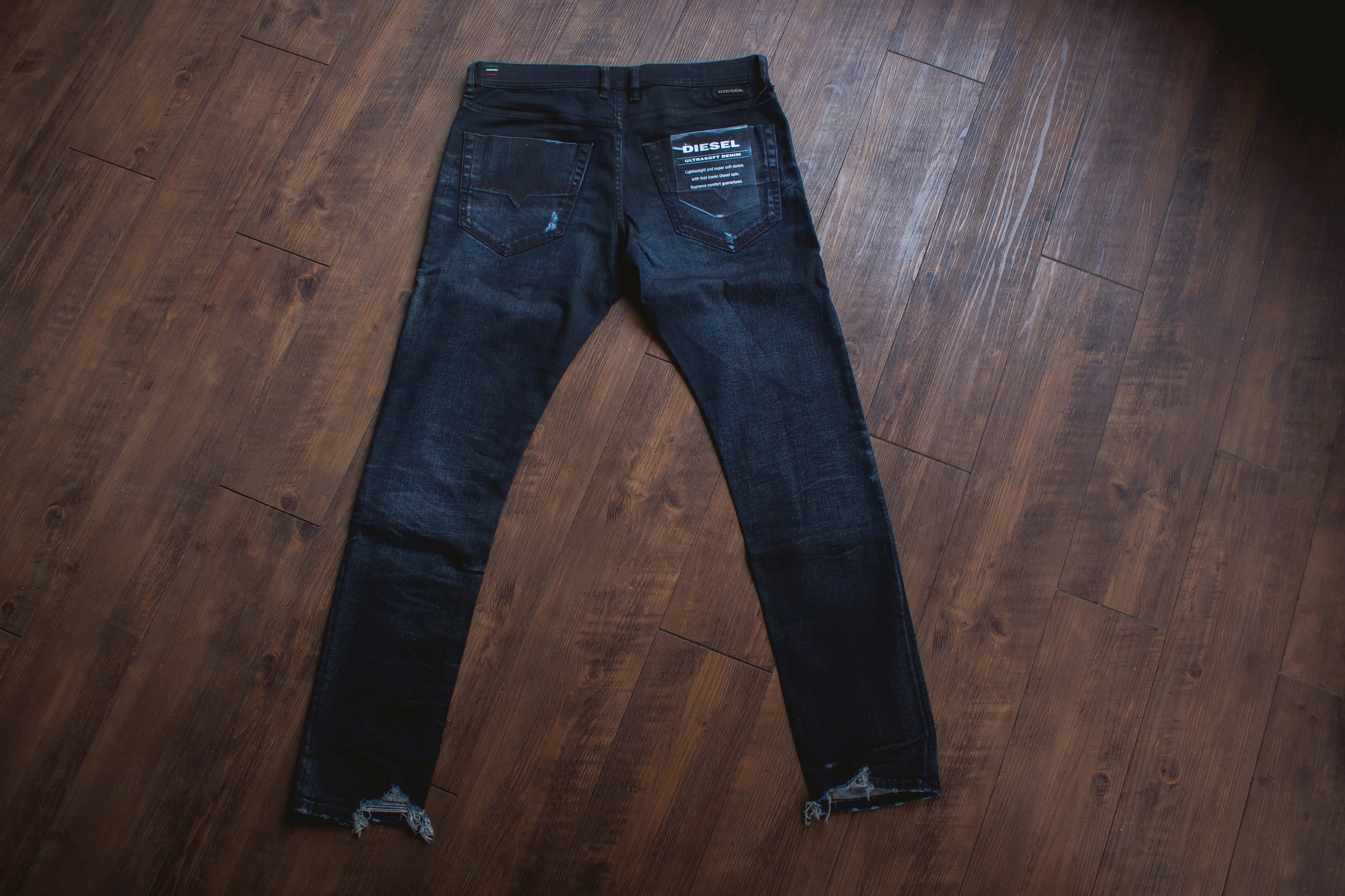 【DIESEL】TEPPHAR 080AD / 深藍 黑膠 微刷破 小直筒 錐形 sold by Blue Beach Denim product image thumbnail 2