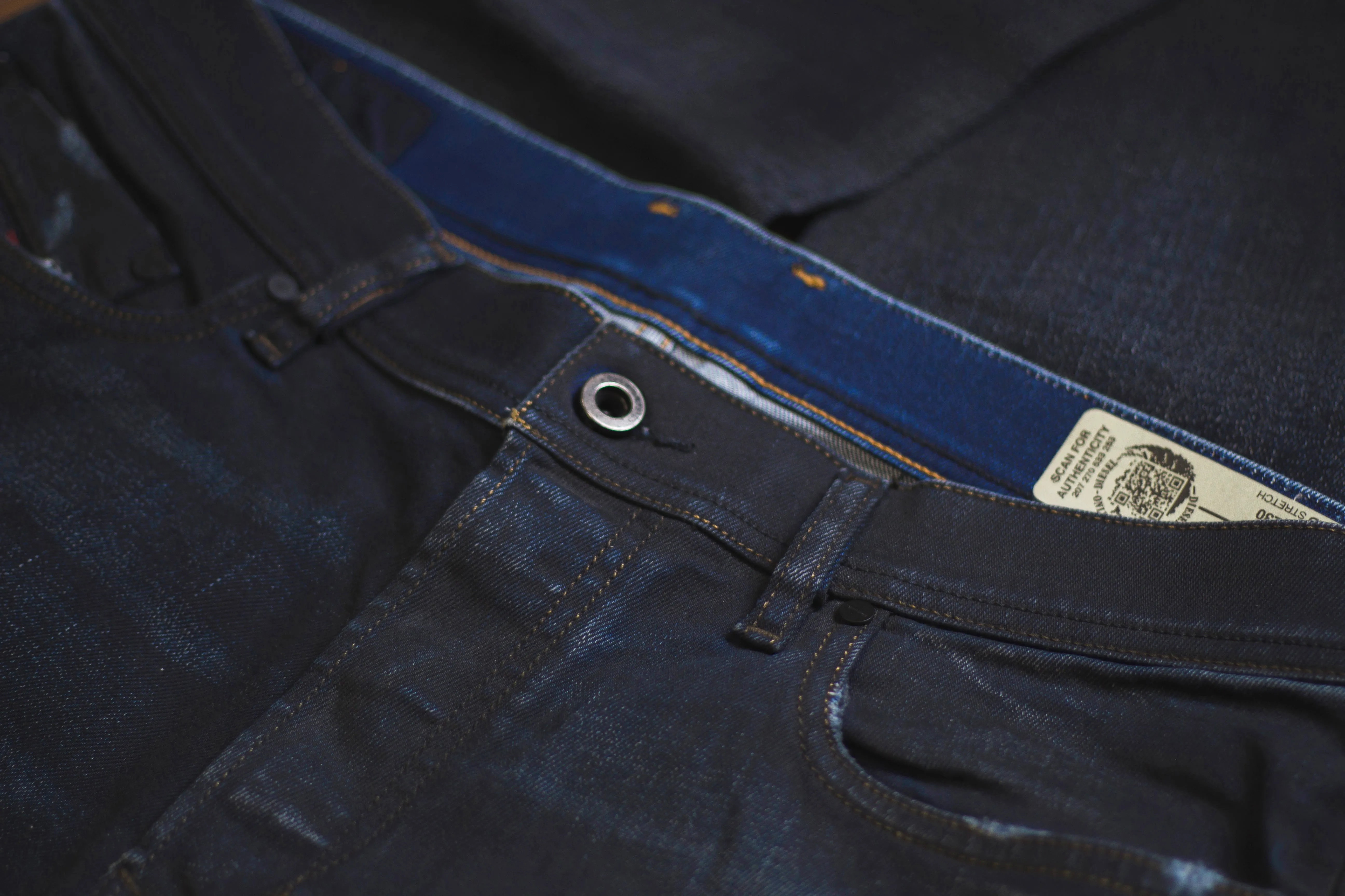 【DIESEL】TEPPHAR 080AD / 深藍 黑膠 微刷破 小直筒 錐形 sold by Blue Beach Denim product image thumbnail 3