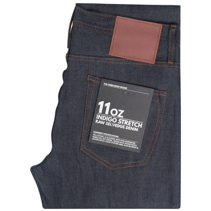 【The Unbranded Brand】 UB122 Skinny Fit 11oz Indigo Stretch Selvedge Denim / 彈性赤耳小直筒原色褲 sold by Blue Beach Denim