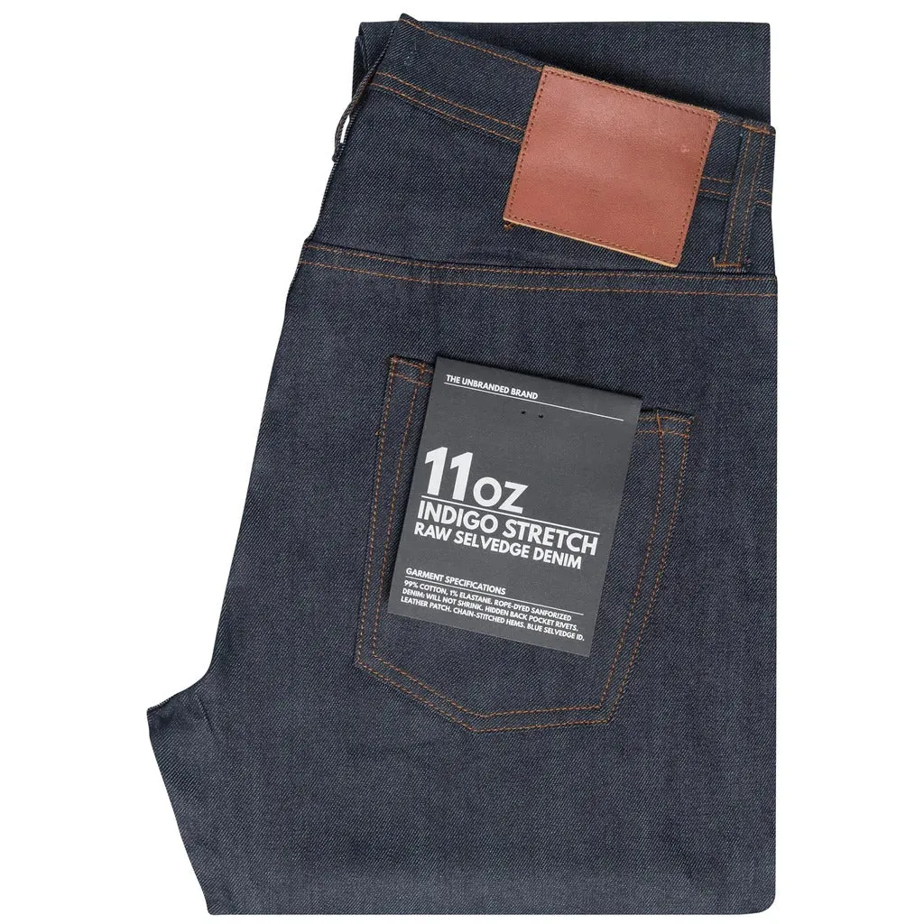 【The Unbranded Brand】 UB622 Relaxed Tapered Fit 11oz Indigo Stretch Selvedge Denim / 彈性赤耳寬鬆錐形原色褲 sold by Blue Beach Denim
