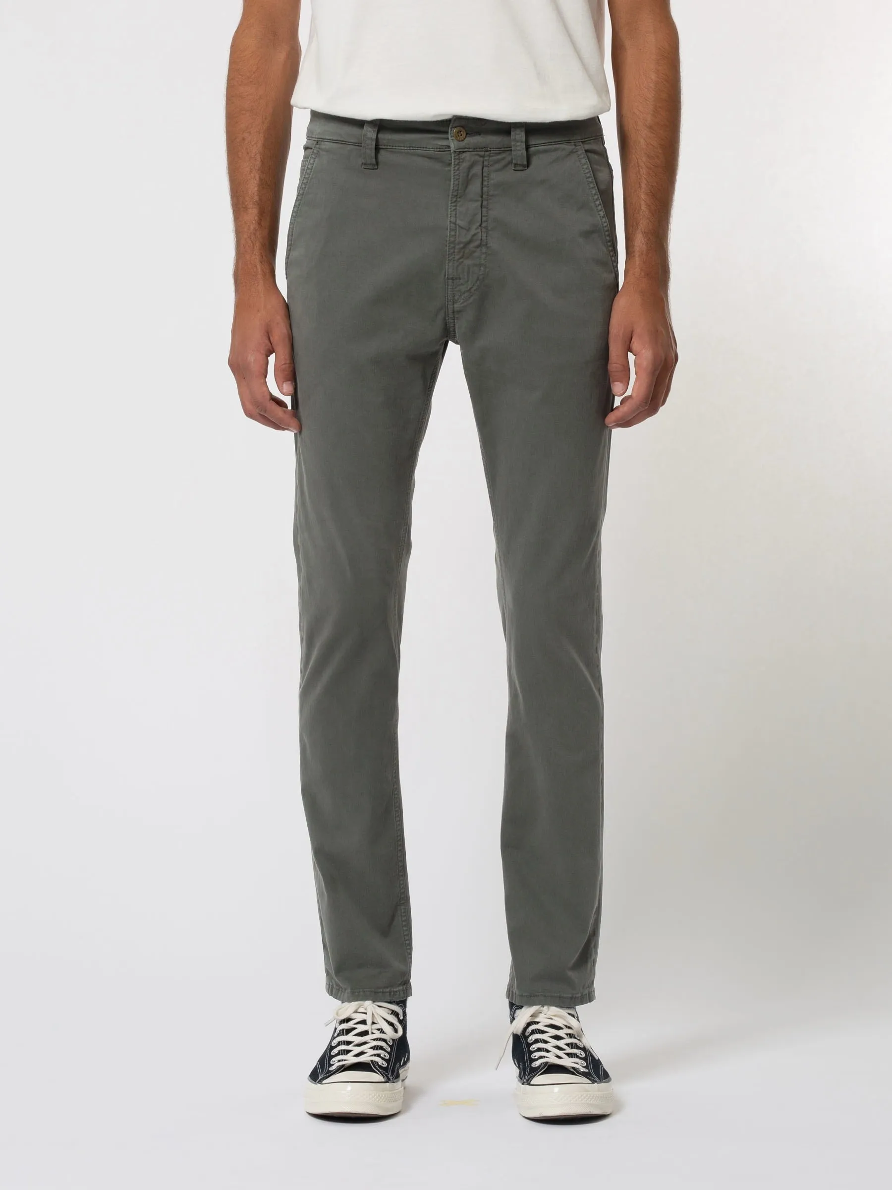 【Nudie Jeans】Slim Adam Bunker 義大利彈性修身小直筒卡其褲經典橄欖綠 sold by Blue Beach Denim product image thumbnail 5
