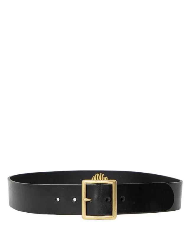 【Indigofera】Levon Leather Belt Light Brown 45mm 英國亮面皮革黑色寬版皮帶 sold by Blue Beach Denim