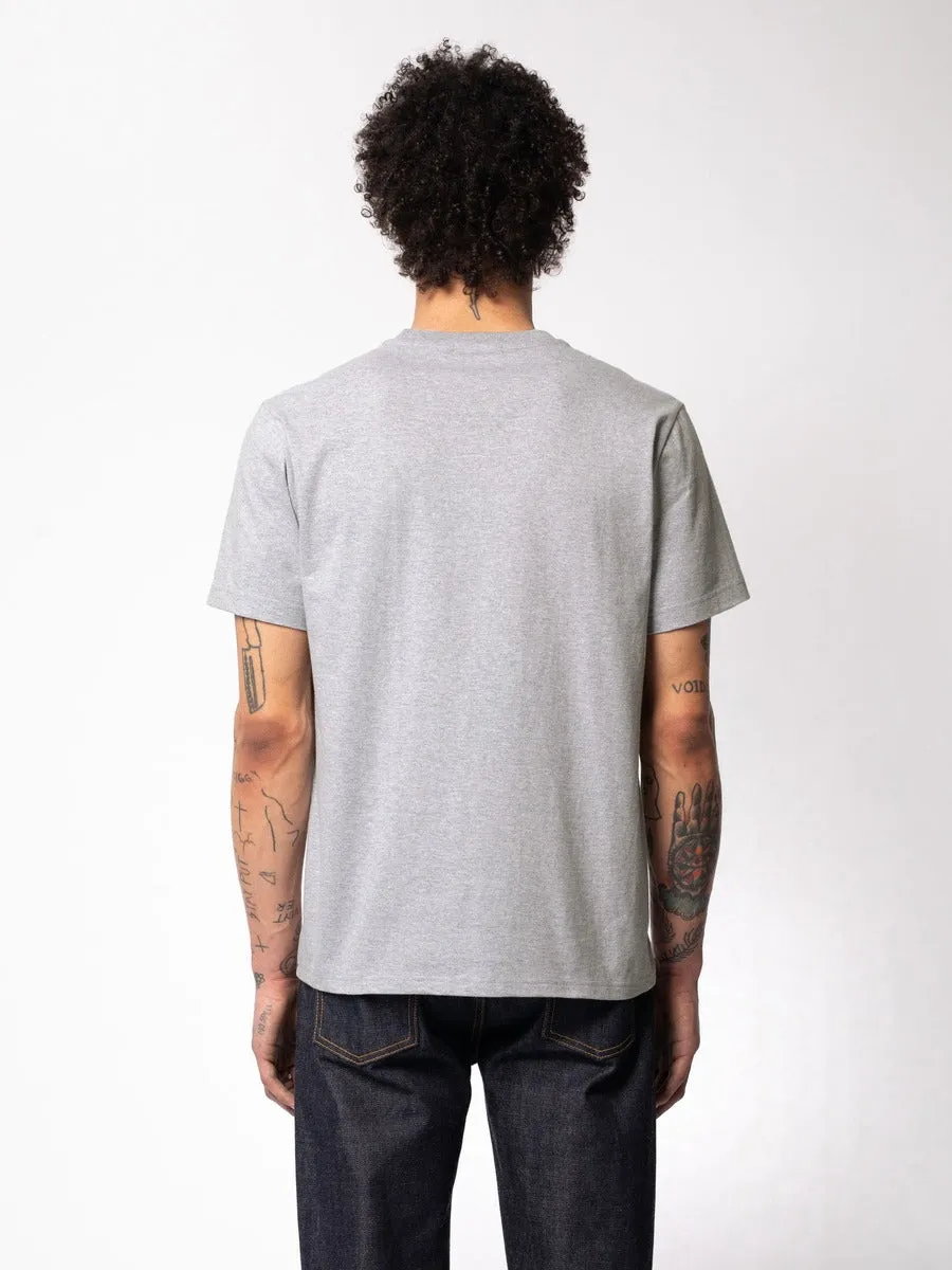 【Nudie Jeans】Roy Logo Tee Greymelange 有機公平貿易棉 logo T sold by Blue Beach Denim product image thumbnail 5