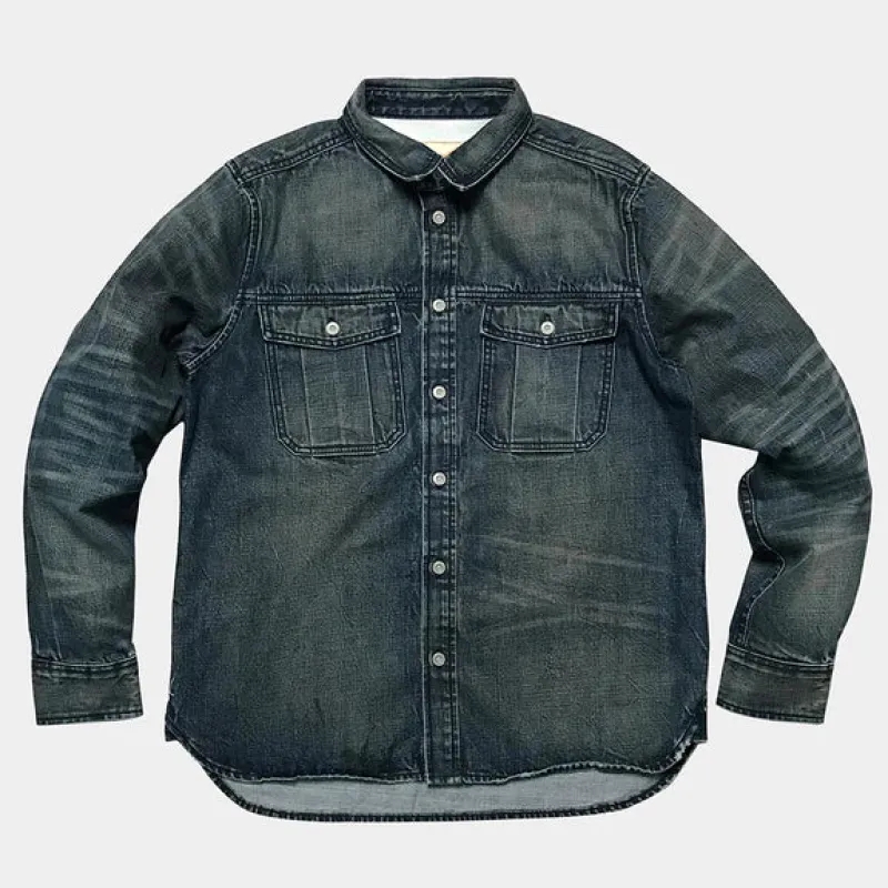 【BZEN】EVANS REGULAR FIT DENIM SHIRT / 硫化染丹寧工作襯衫 sold by Blue Beach Denim