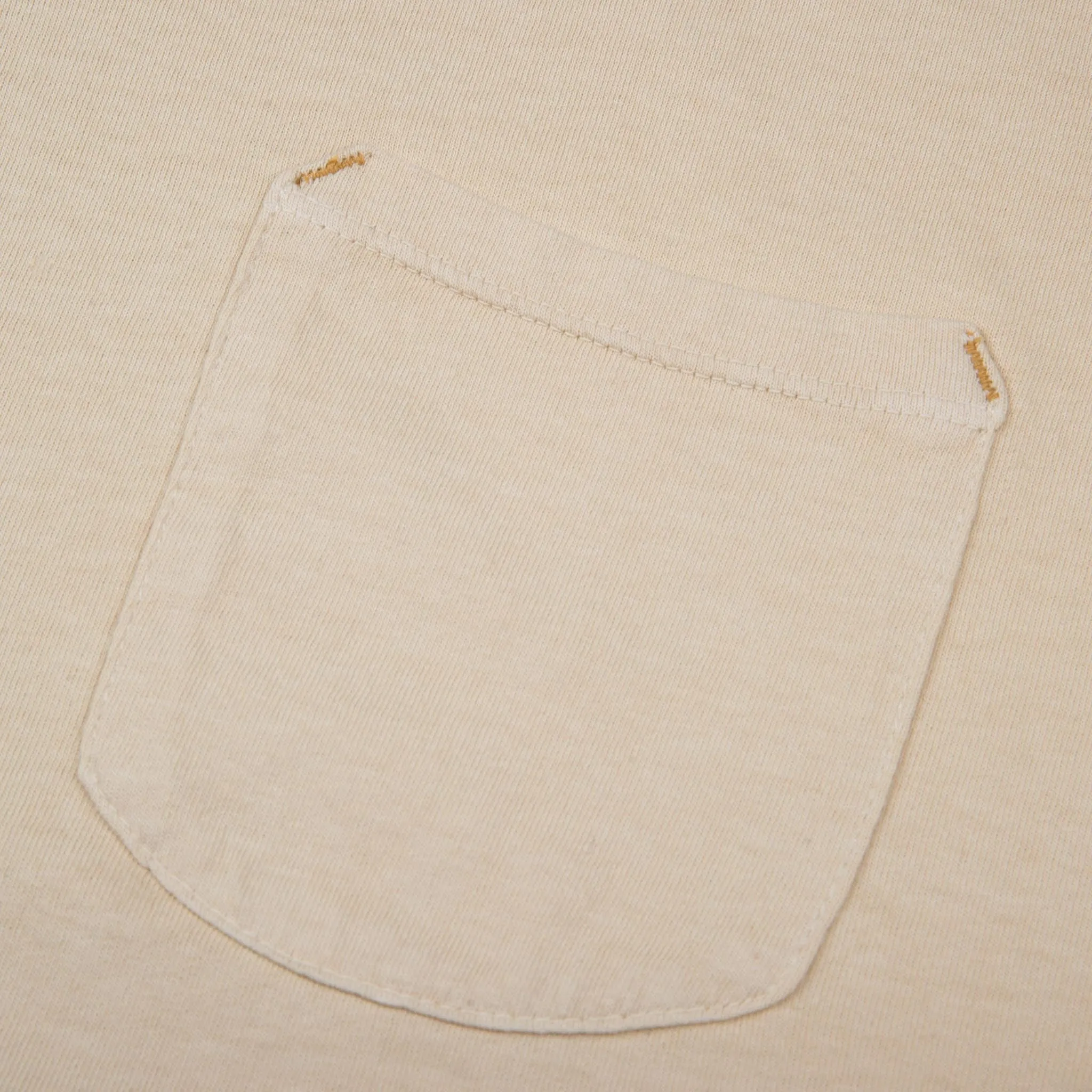 【Freenote】9 Ounce pocket t-shirt cream/奶油黃成衣染口袋素T sold by Blue Beach Denim product image thumbnail 4