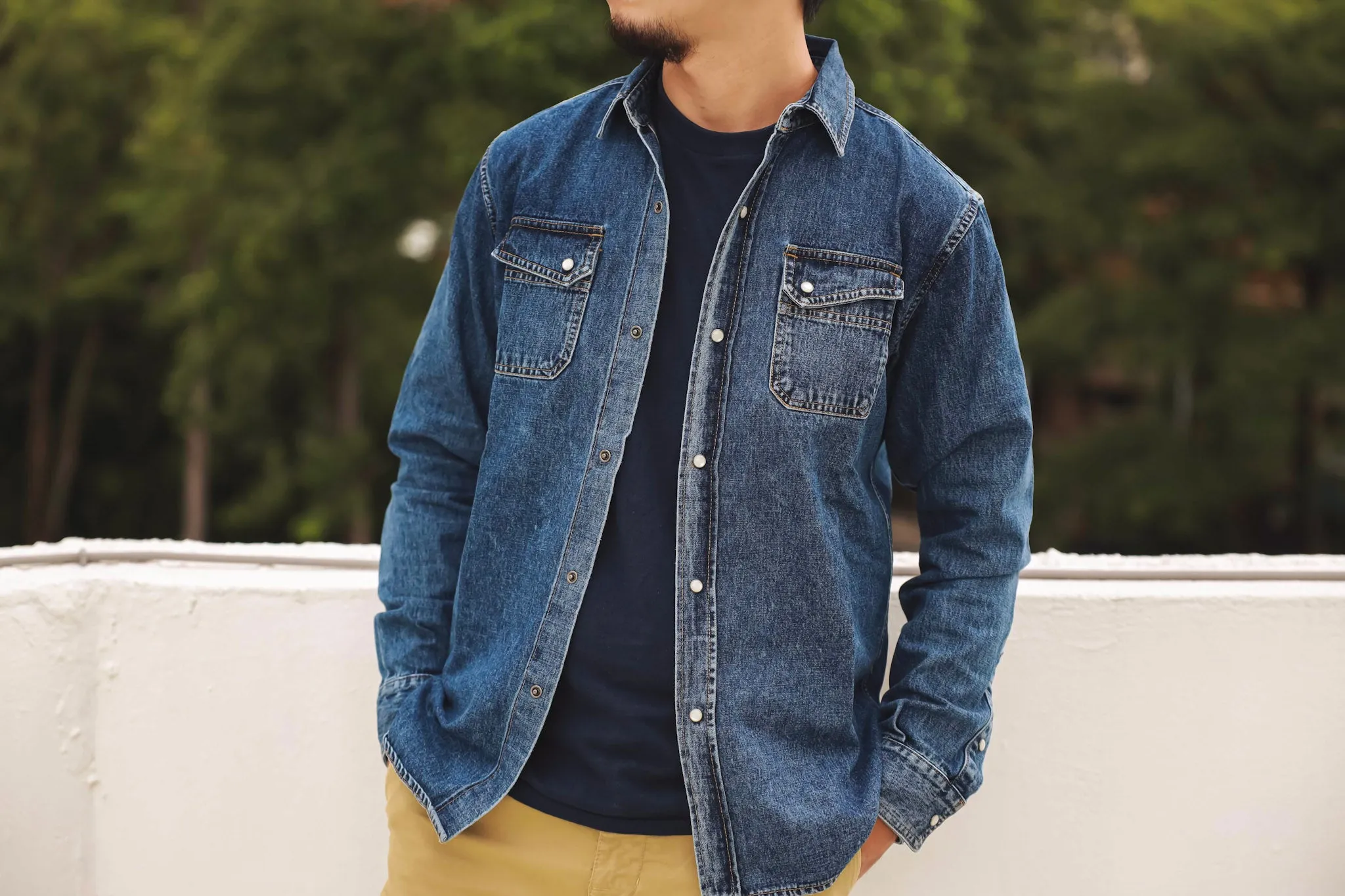 【3sixteen】Crosscut Western Stonewashed Denim 10oz / 美製復古石洗 赤耳西部襯衫 sold by Blue Beach Denim product image thumbnail 2