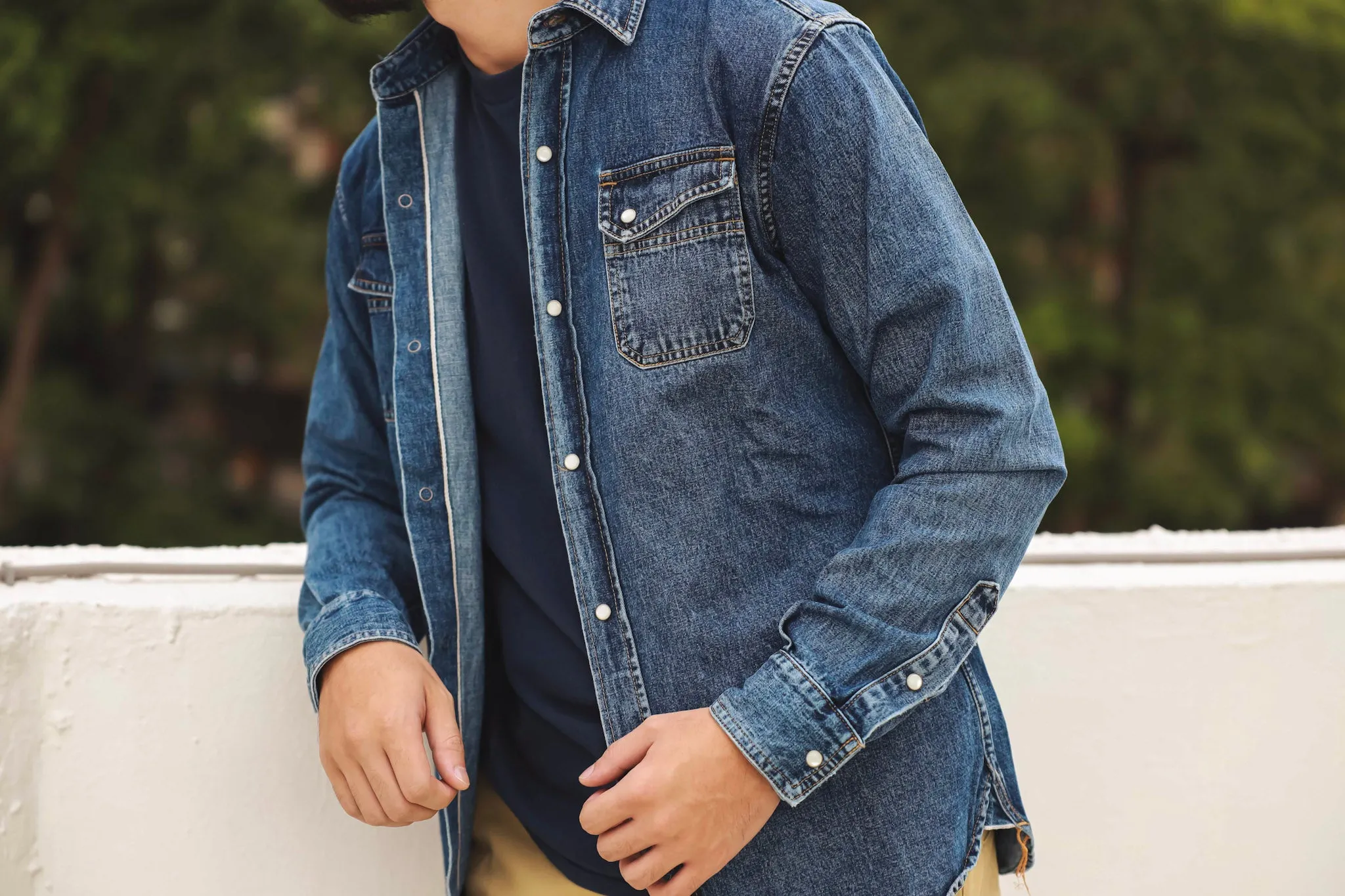 【3sixteen】Crosscut Western Stonewashed Denim 10oz / 美製復古石洗 赤耳西部襯衫 sold by Blue Beach Denim product image thumbnail 3