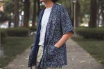 【Universal Works】S/S Kyoto Shirt In Indigo Japanese Paisley／變形蟲藍染日式罩衫 sold by Blue Beach Denim