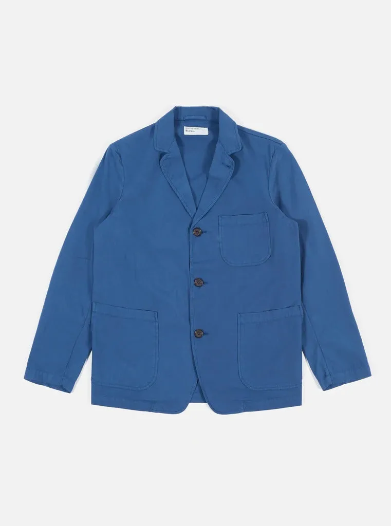 【Universal Works】Three Button Jacket In Indigo Summer Fine Canvas/三鈕扣藍染帆布薄外套 sold by Blue Beach Denim