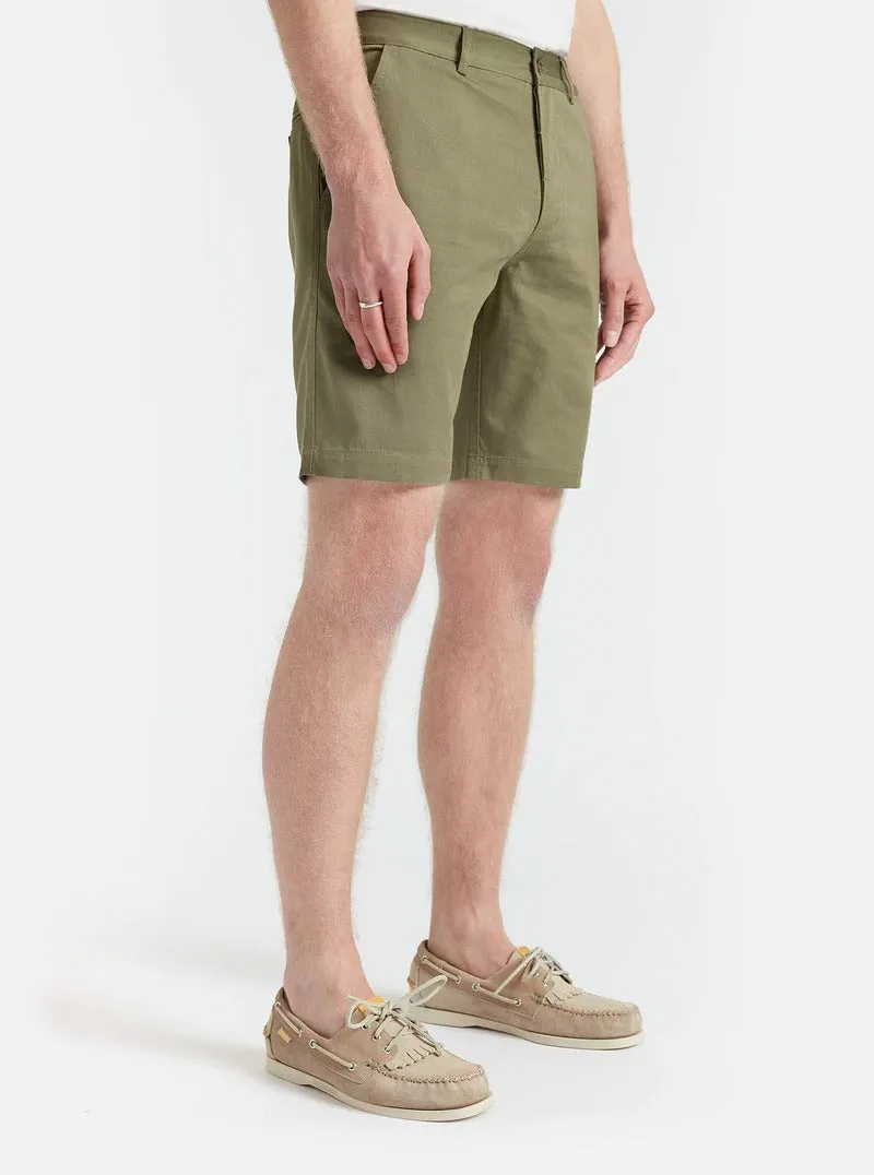 【Universal Works】Deck Short In Light Olive Twill/橄欖色甲板短褲 sold by Blue Beach Denim product image thumbnail 2